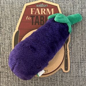 Plush Eggplant dog Toy NEW plushie toy with squeaker farm to table AFP brand